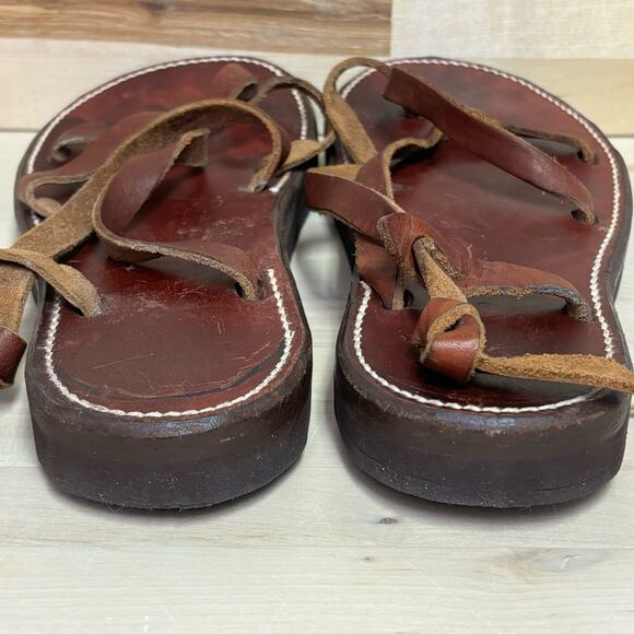 Paul Taylor Handmade Leather Boho Hippie Sandals M8 W10 - Picture 3 of 10